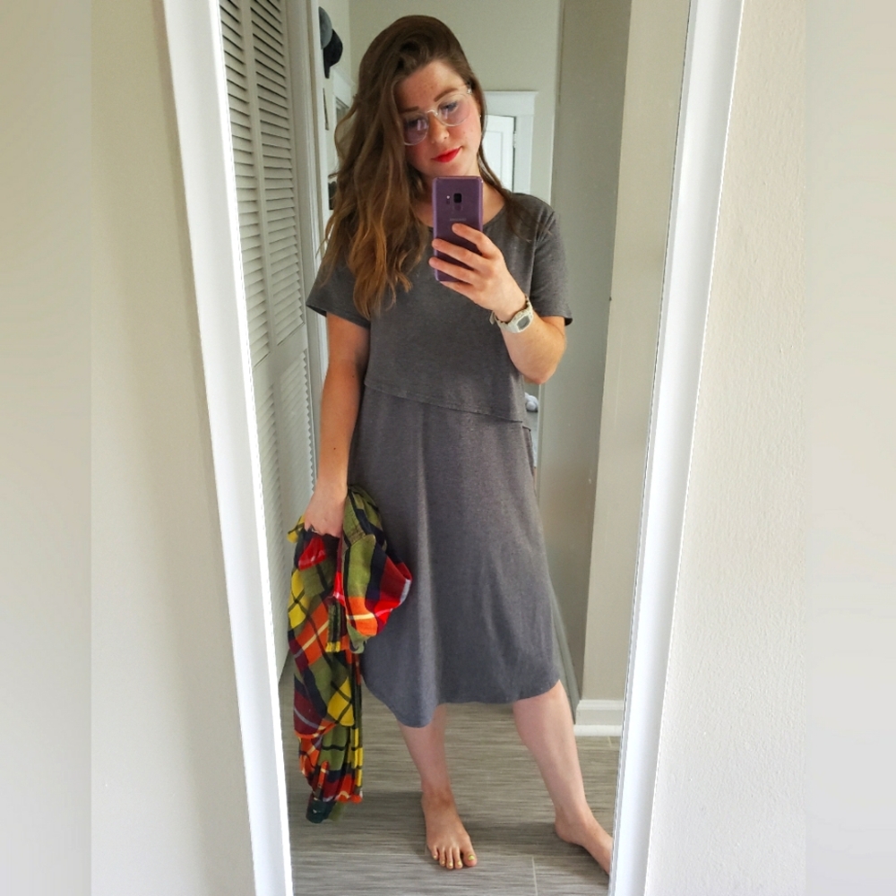 Asymmetrical top nursing dress